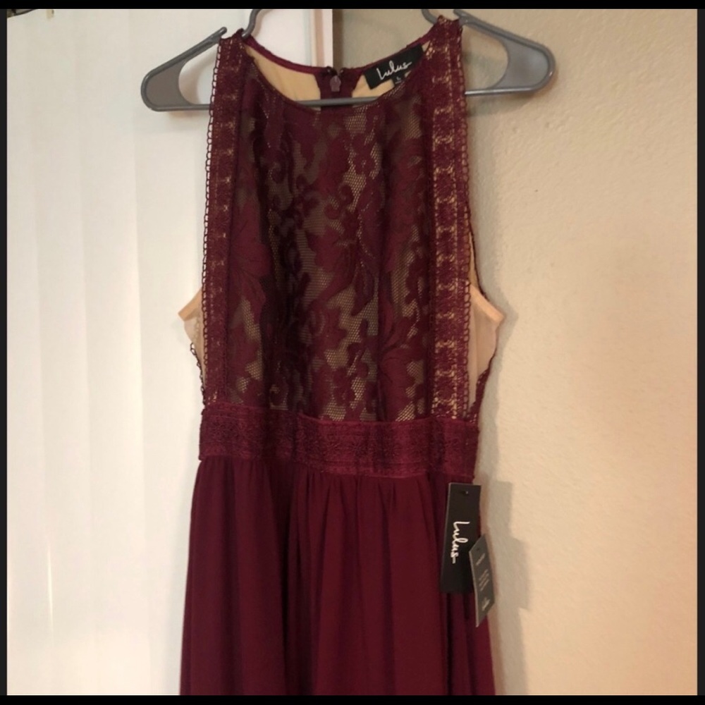 Lulus burgundy/wine bridesmaid dress! Like new!!